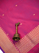 Magenta Plain Katan Silk Handloom Banarasi Suit - Sacred Weaves