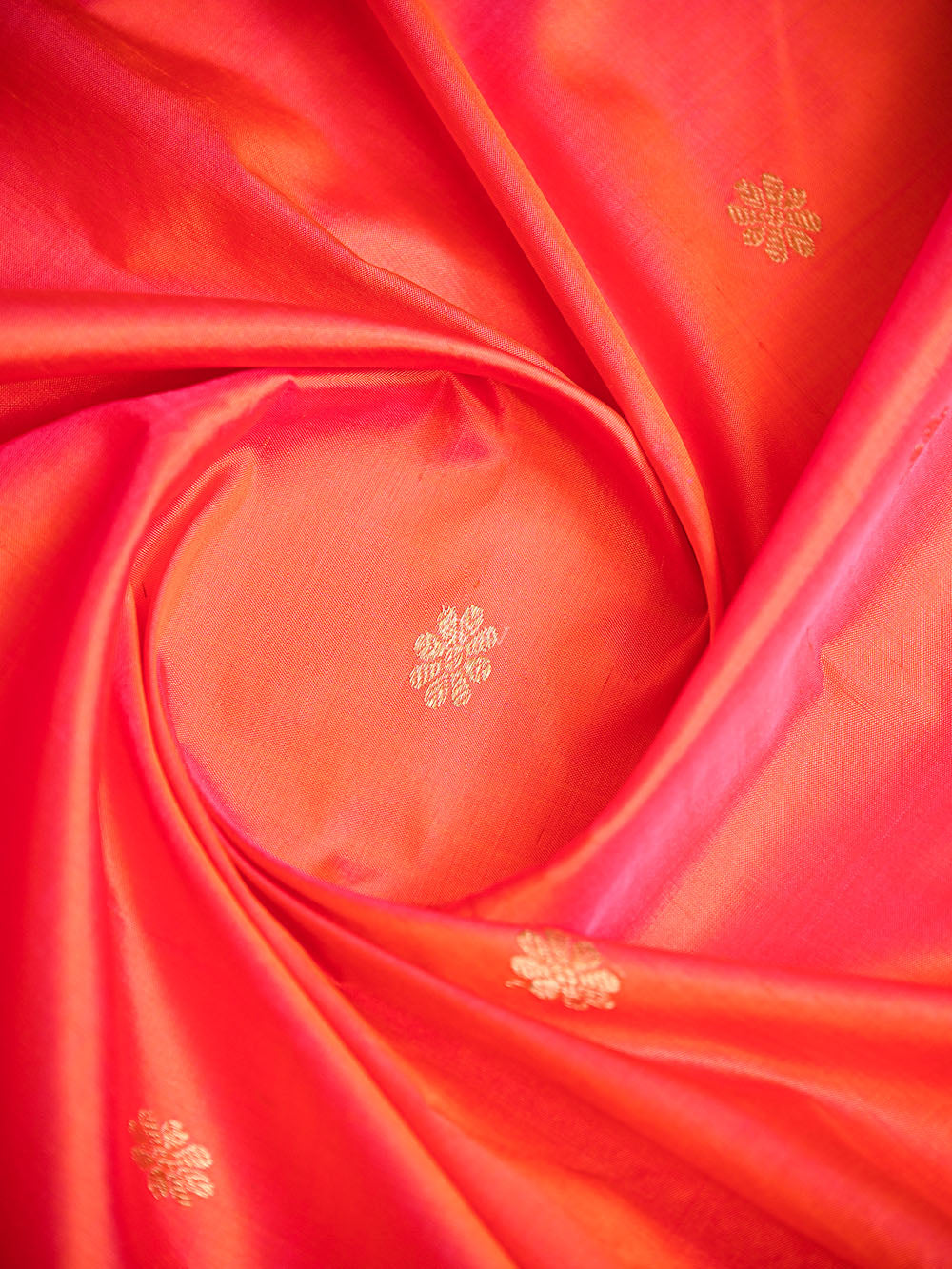 Orange Pink Plain Katan Silk Handloom Banarasi Suit - Sacred Weaves
