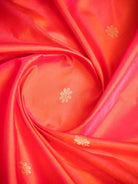 Orange Pink Plain Katan Silk Handloom Banarasi Suit - Sacred Weaves