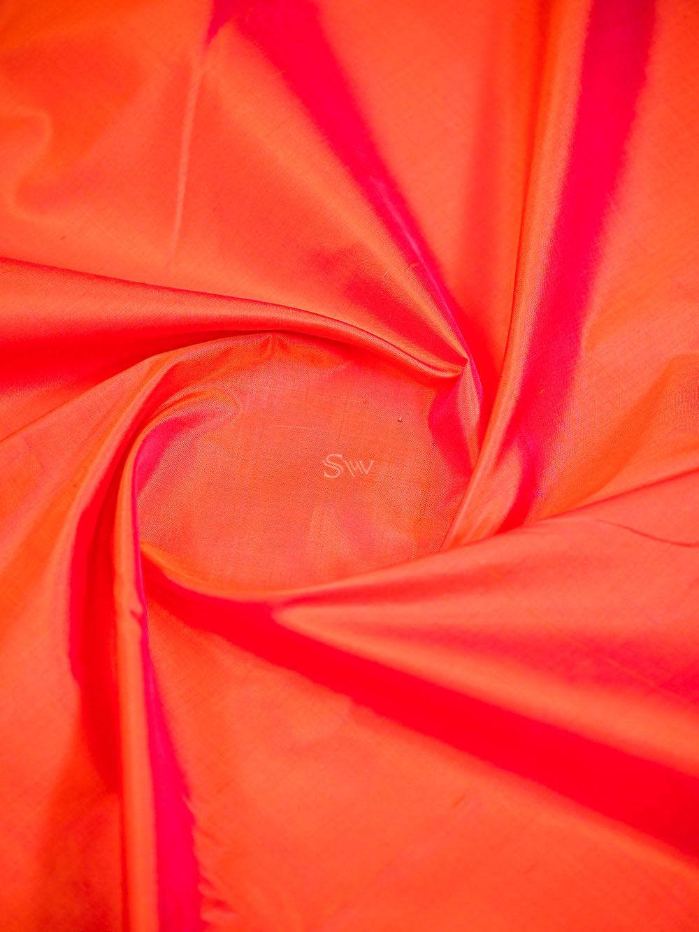 Orange Pink Plain Katan Silk Handloom Banarasi Suit - Sacred Weaves