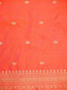 Orange Pink Plain Katan Silk Handloom Banarasi Suit - Sacred Weaves