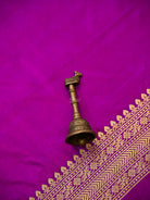 Magenta Plain Katan Silk Handloom Banarasi Suit - Sacred Weaves
