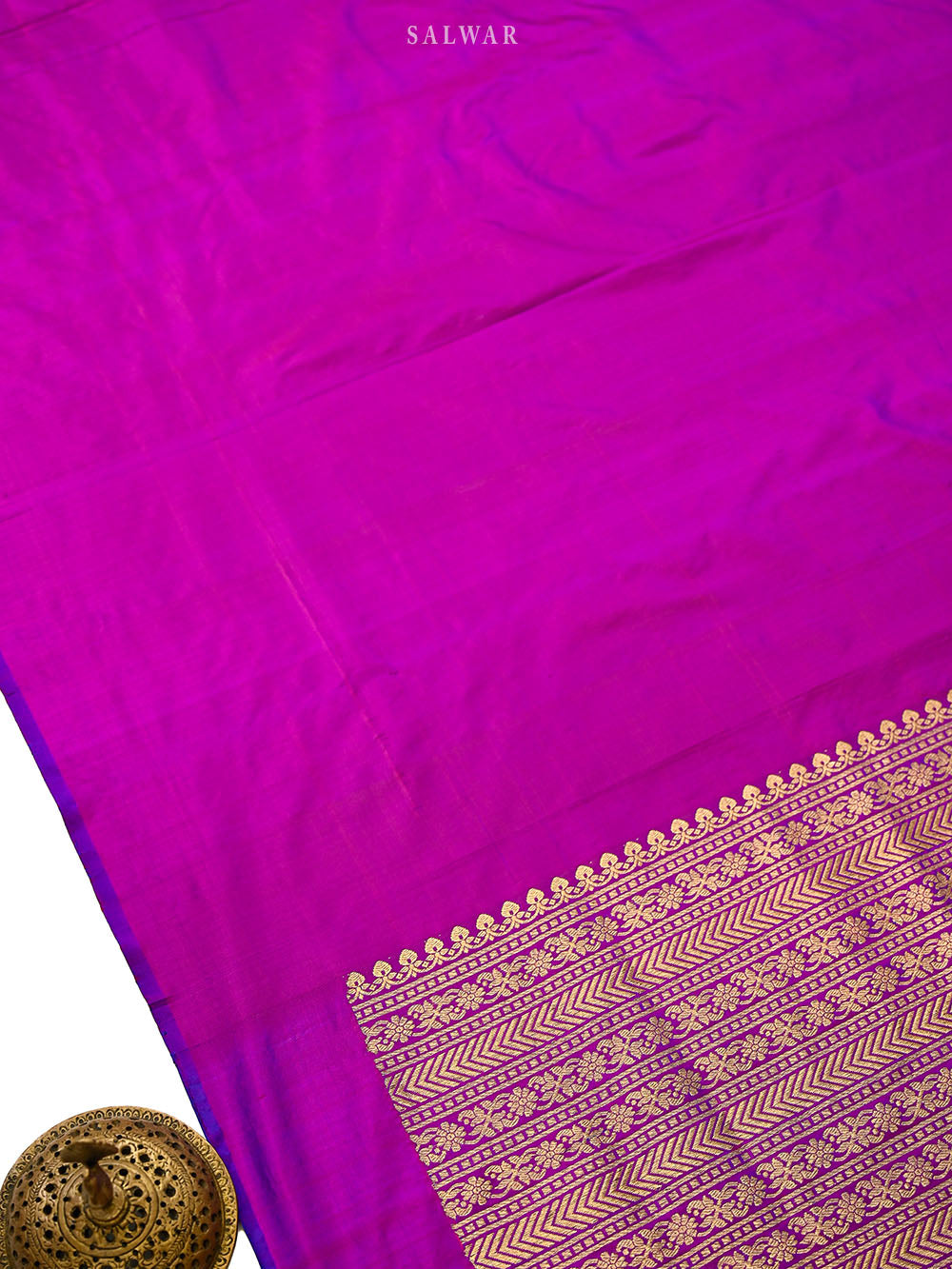 Magenta Plain Katan Silk Handloom Banarasi Suit - Sacred Weaves