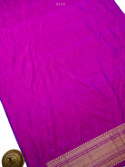 Magenta Plain Katan Silk Handloom Banarasi Suit - Sacred Weaves