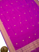 Magenta Plain Katan Silk Handloom Banarasi Suit - Sacred Weaves
