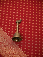 Maroon Floral Booti Crepe Silk Handloom Banarasi Saree - Sacred Weaves