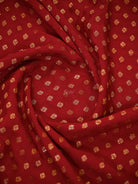 Maroon Floral Booti Crepe Silk Handloom Banarasi Saree - Sacred Weaves