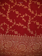 Maroon Floral Booti Crepe Silk Handloom Banarasi Saree - Sacred Weaves