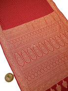 Maroon Floral Booti Crepe Silk Handloom Banarasi Saree - Sacred Weaves