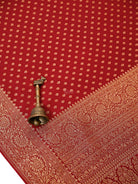 Maroon Floral Booti Crepe Silk Handloom Banarasi Saree - Sacred Weaves