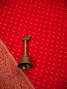 Red Floral Booti Crepe Silk Handloom Banarasi Saree - Sacred Weaves