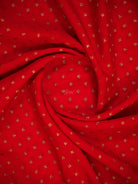 Red Floral Booti Crepe Silk Handloom Banarasi Saree - Sacred Weaves