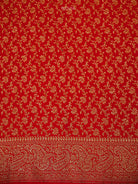 Red Floral Booti Crepe Silk Handloom Banarasi Saree - Sacred Weaves
