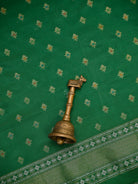 Bottle Green Meenakari Booti Katan Silk Handloom Banarasi Suit - Sacred Weaves