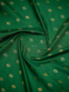 Bottle Green Meenakari Booti Katan Silk Handloom Banarasi Suit - Sacred Weaves