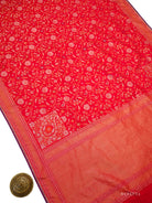 Red Meenakari Booti Katan Silk Handloom Banarasi Suit - Sacred Weaves