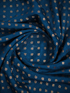 Midnight Blue Zari Booti Crepe Silk Handloom Banarasi Saree - Sacred Weaves