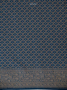 Midnight Blue Zari Booti Crepe Silk Handloom Banarasi Saree - Sacred Weaves