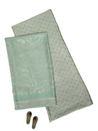 Sea Green Meenakari Booti Tissue Silk Handloom Banarasi Suit - Sacred Weaves