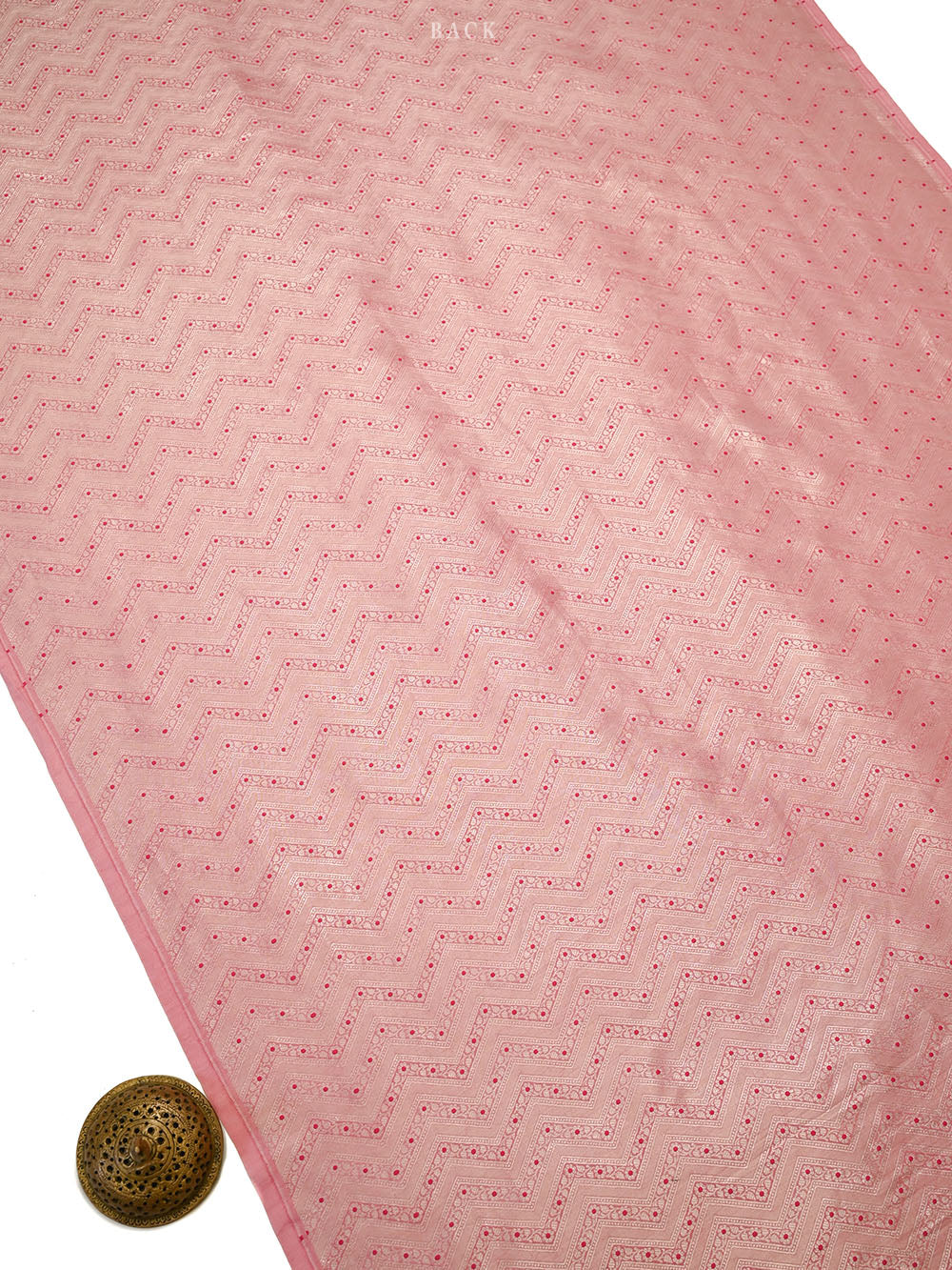 Pastel Pink Meenakari Booti Tissue Silk Handloom Banarasi Suit - Sacred Weaves