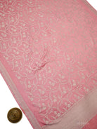 Pastel Pink Meenakari Booti Tissue Silk Handloom Banarasi Suit - Sacred Weaves