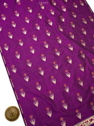 Purple Booti Katan Silk Handloom Banarasi Suit - Sacred Weaves
