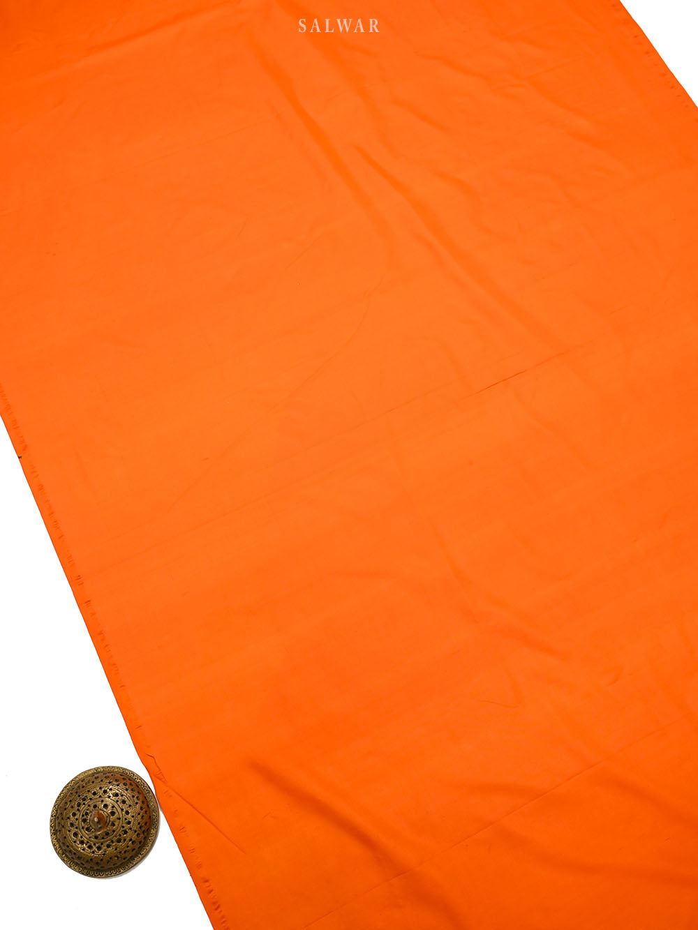 Orange Booti Katan Silk Handloom Banarasi Suit - Sacred Weaves
