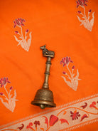 Orange Booti Katan Silk Handloom Banarasi Suit - Sacred Weaves