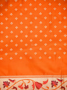 Orange Booti Katan Silk Handloom Banarasi Suit - Sacred Weaves