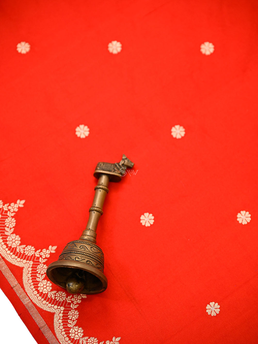 Red Sona Roopa Jaal Katan Silk Handloom Banarasi Suit - Sacred Weaves