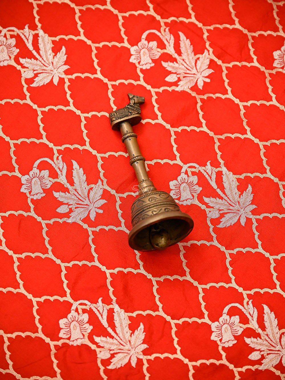 Red Sona Roopa Jaal Katan Silk Handloom Banarasi Suit - Sacred Weaves