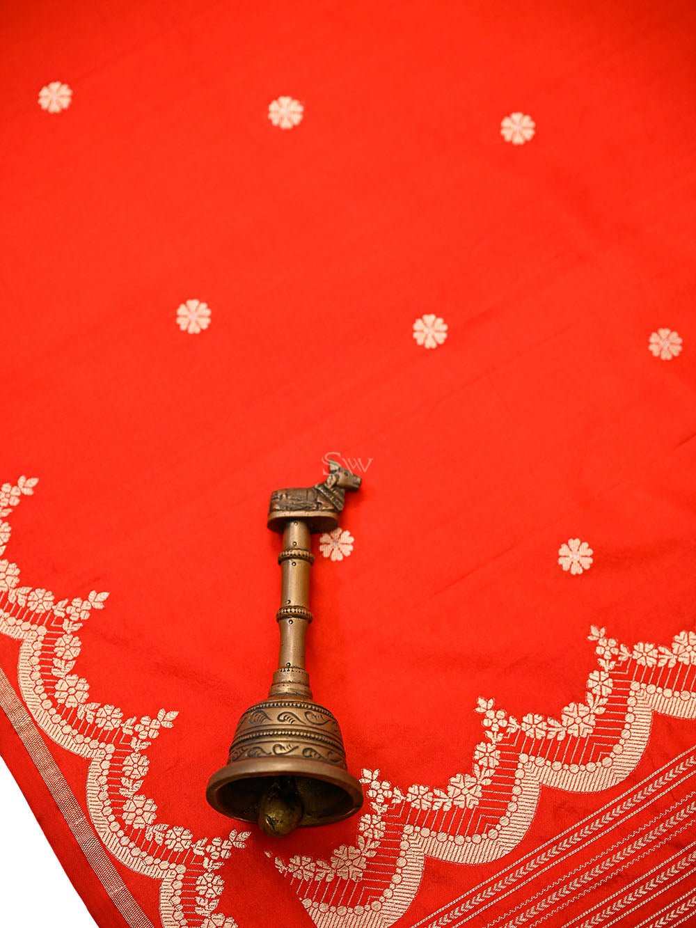 Red Sona Roopa Jaal Katan Silk Handloom Banarasi Suit - Sacred Weaves