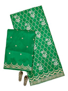 Green Sona Roopa Jaal Katan Silk Handloom Banarasi Suit - Sacred Weaves