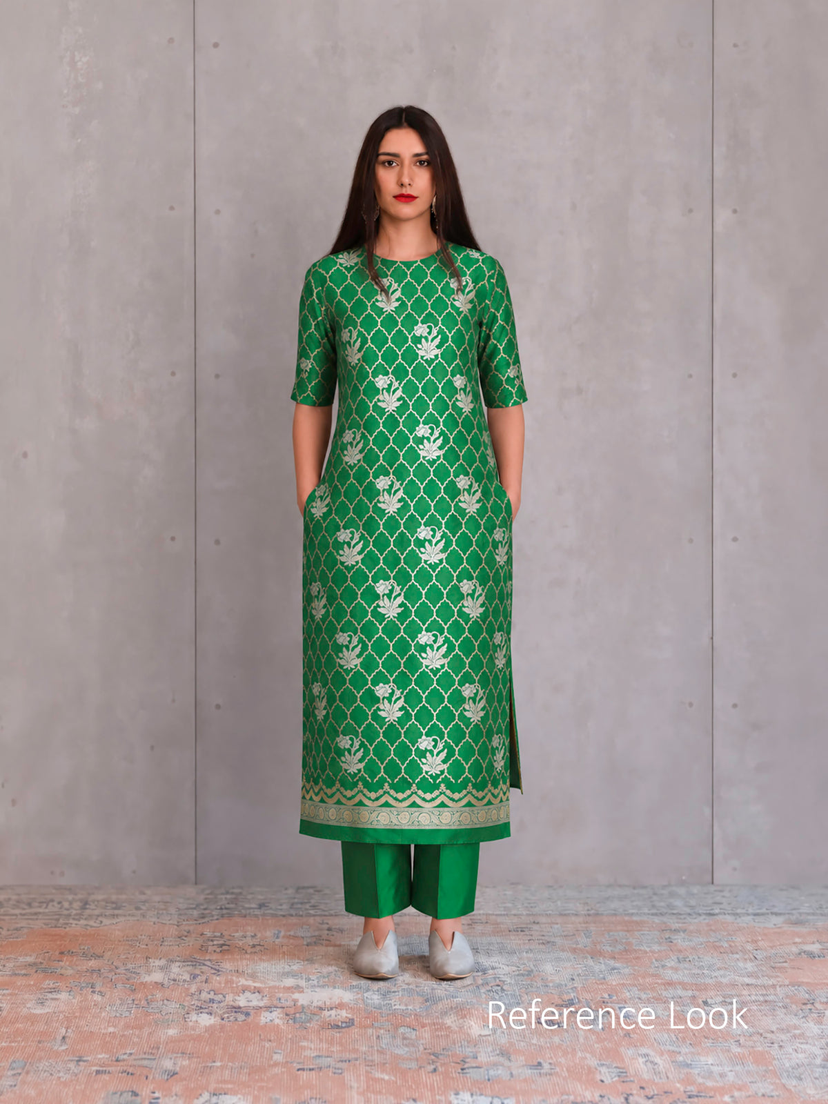 Green Sona Roopa Jaal Katan Silk Handloom Banarasi Suit - Sacred Weaves