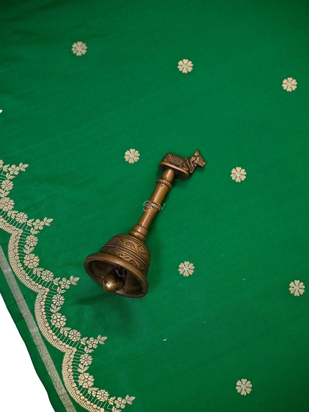 Green Sona Roopa Jaal Katan Silk Handloom Banarasi Suit - Sacred Weaves