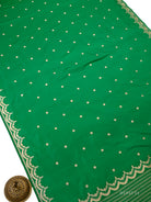 Green Sona Roopa Jaal Katan Silk Handloom Banarasi Suit - Sacred Weaves