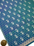 Blue Green Sona Roopa Jaal Katan Silk Handloom Banarasi Suit - Sacred Weaves