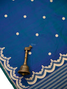 Blue Green Sona Roopa Jaal Katan Silk Handloom Banarasi Suit - Sacred Weaves