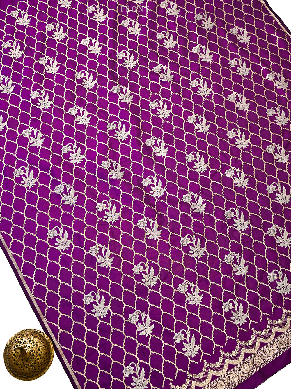 Purple Sona Roopa Jaal Katan Silk Handloom Banarasi Suit - Sacred Weaves