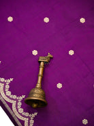 Purple Sona Roopa Jaal Katan Silk Handloom Banarasi Suit - Sacred Weaves