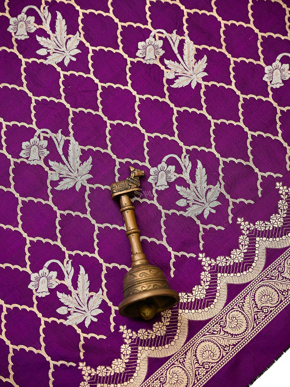 Purple Sona Roopa Jaal Katan Silk Handloom Banarasi Suit - Sacred Weaves