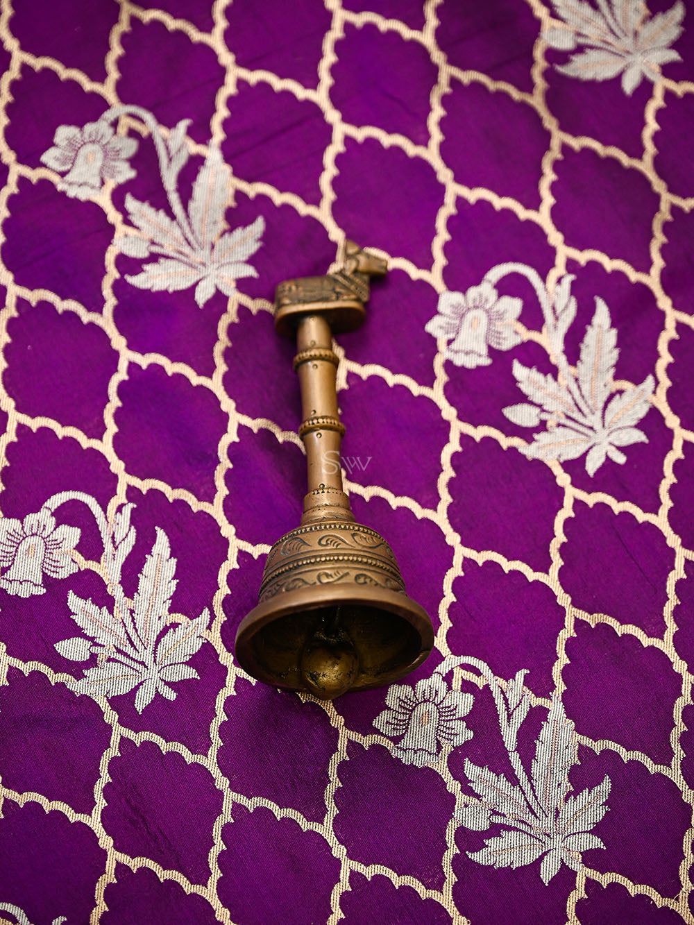 Purple Sona Roopa Jaal Katan Silk Handloom Banarasi Suit - Sacred Weaves