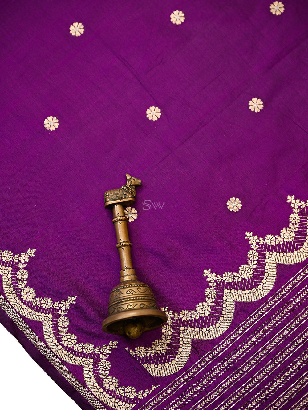 Purple Sona Roopa Jaal Katan Silk Handloom Banarasi Suit - Sacred Weaves