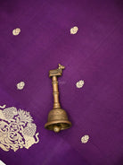 Purple Floral Booti Pure Silk Handloom Banarasi Saree - Sacred Weaves
