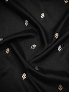 Black Floral Booti Pure Silk Handloom Banarasi Saree - Sacred Weaves
