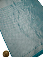 Teal Blue Brocade Tissue Silk Handloom Banarasi Suit - Sacred Weaves