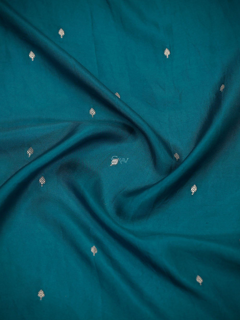 Teal Blue Brocade Tissue Silk Handloom Banarasi Suit - Sacred Weaves