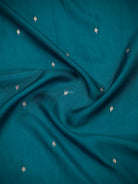 Teal Blue Brocade Tissue Silk Handloom Banarasi Suit - Sacred Weaves