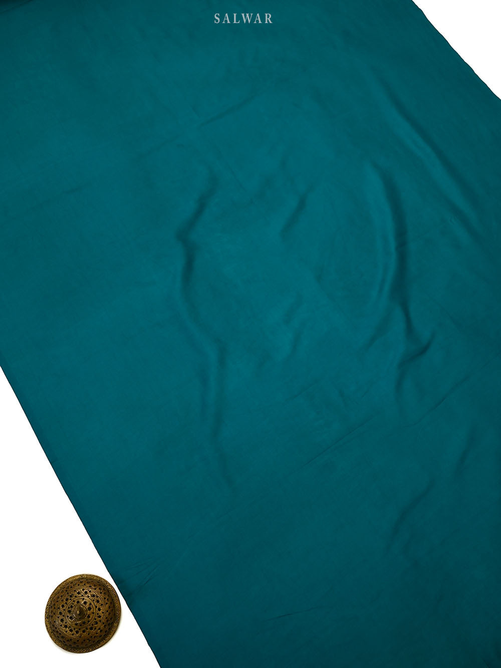 Teal Blue Brocade Tissue Silk Handloom Banarasi Suit - Sacred Weaves