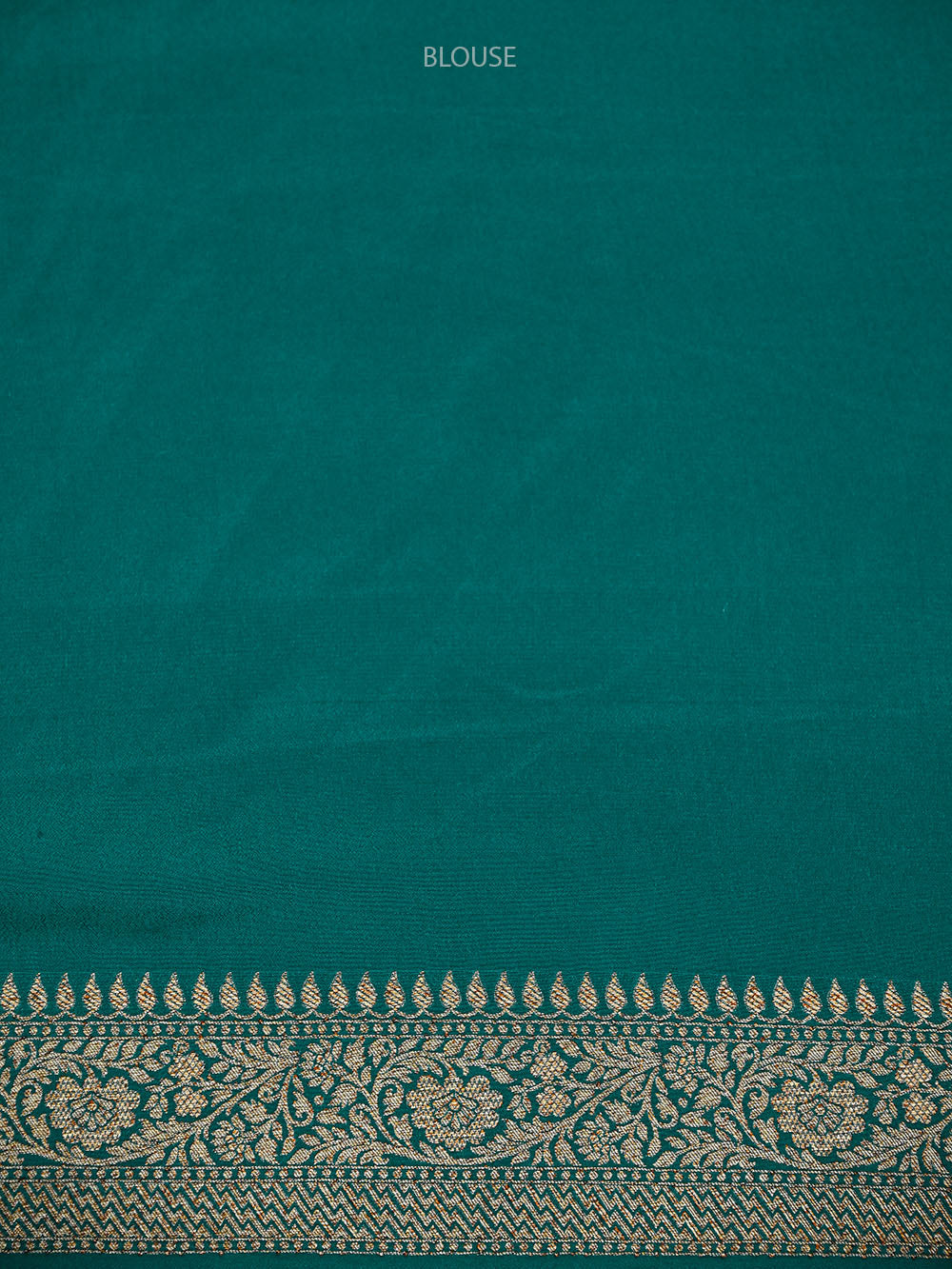 Teal Green Brocade Crepe Silk Handloom Banarasi Saree - Sacred Weaves